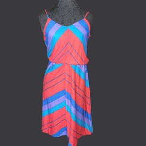 Betsys Things Vtg Colorful Chevron Striped Sundress With Adjustable Spaghetti St